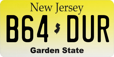 NJ license plate B64DUR