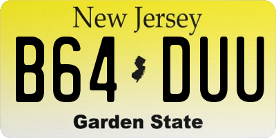 NJ license plate B64DUU
