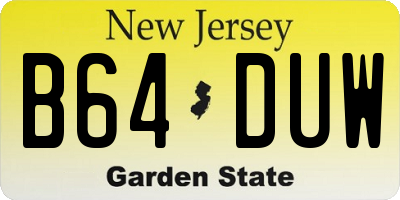NJ license plate B64DUW