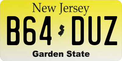 NJ license plate B64DUZ