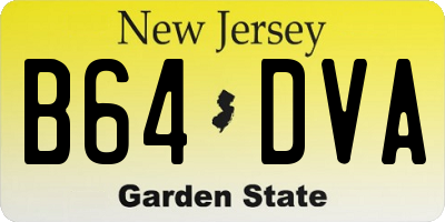 NJ license plate B64DVA