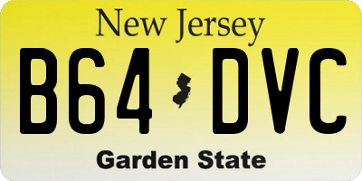 NJ license plate B64DVC