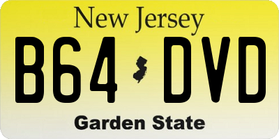 NJ license plate B64DVD