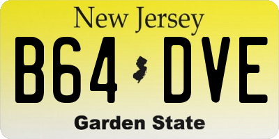 NJ license plate B64DVE