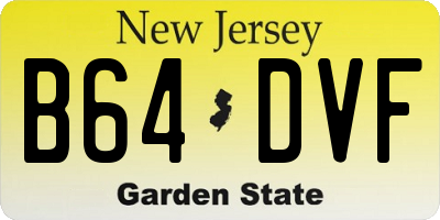 NJ license plate B64DVF