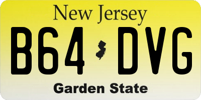 NJ license plate B64DVG