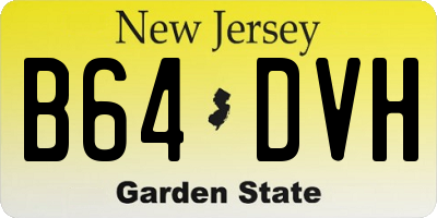 NJ license plate B64DVH