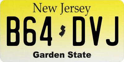 NJ license plate B64DVJ