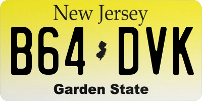 NJ license plate B64DVK