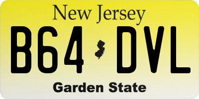 NJ license plate B64DVL