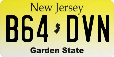 NJ license plate B64DVN