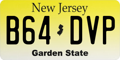 NJ license plate B64DVP