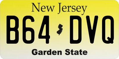 NJ license plate B64DVQ