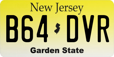 NJ license plate B64DVR