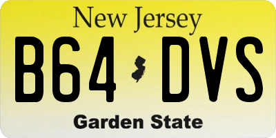 NJ license plate B64DVS