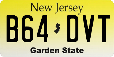 NJ license plate B64DVT