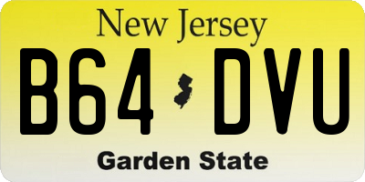 NJ license plate B64DVU