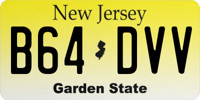 NJ license plate B64DVV