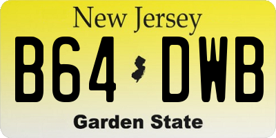 NJ license plate B64DWB