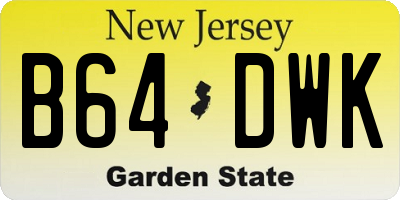 NJ license plate B64DWK