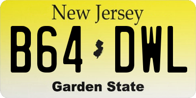 NJ license plate B64DWL