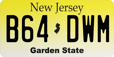 NJ license plate B64DWM