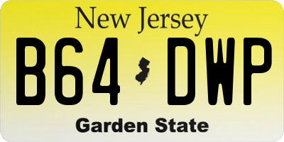 NJ license plate B64DWP