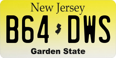 NJ license plate B64DWS