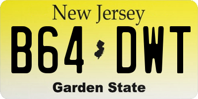 NJ license plate B64DWT