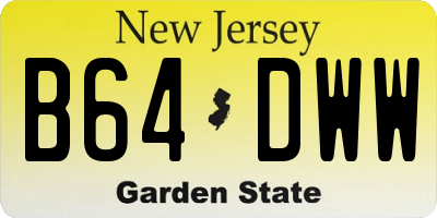 NJ license plate B64DWW