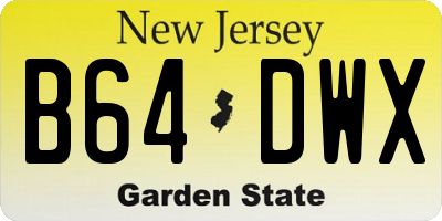 NJ license plate B64DWX
