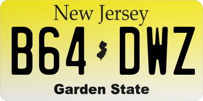 NJ license plate B64DWZ