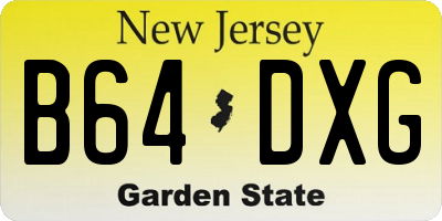 NJ license plate B64DXG