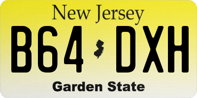 NJ license plate B64DXH