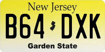 NJ license plate B64DXK