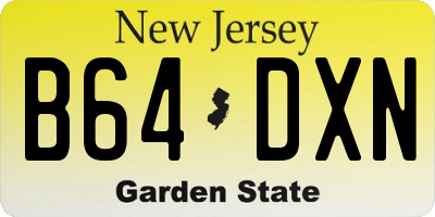 NJ license plate B64DXN