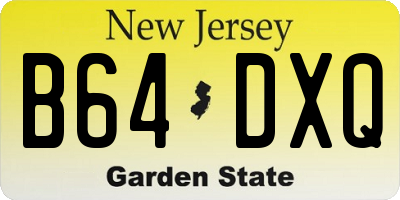 NJ license plate B64DXQ