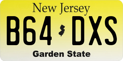 NJ license plate B64DXS