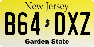 NJ license plate B64DXZ