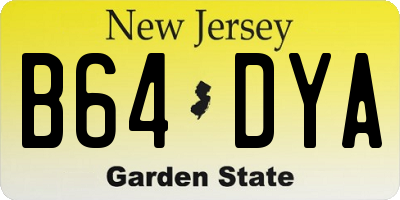 NJ license plate B64DYA