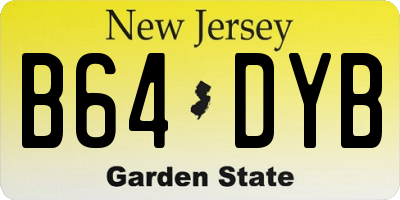 NJ license plate B64DYB