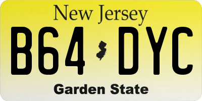 NJ license plate B64DYC