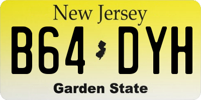 NJ license plate B64DYH