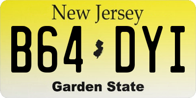 NJ license plate B64DYI