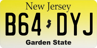 NJ license plate B64DYJ