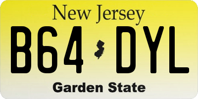 NJ license plate B64DYL