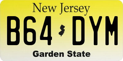 NJ license plate B64DYM