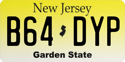 NJ license plate B64DYP