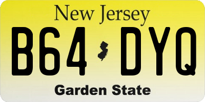 NJ license plate B64DYQ