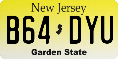NJ license plate B64DYU